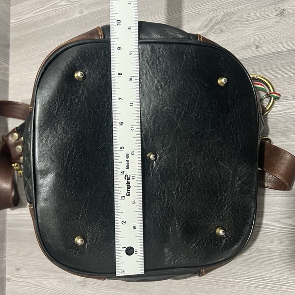 Marino Orlandi Italian Leather Large Backpack Sling Black - Picture 7 of 7